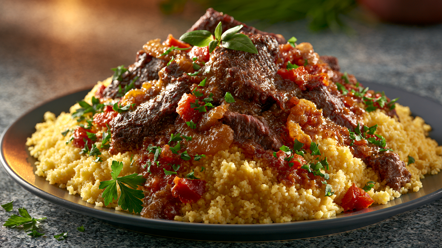 Couscous maison à la viande sur semoule